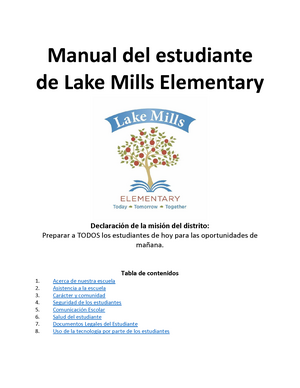 Manual del estudiante de Lake Mills Elementary