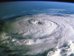 This is an overview of a hurricane from outer space