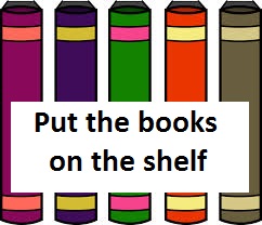 Put the books on the shelf